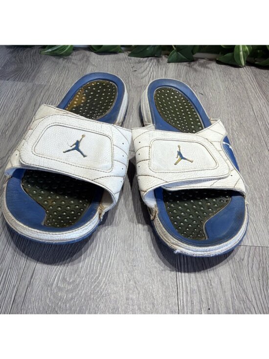 NIKE AIR JORDAN HYDRO XII 12 RETRO WHITE FRENCH BLUE FIRE RED SLIDES SLIPPERS 11 main image 4